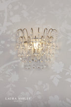 Laura Ashley Willow Wall Light Satin Champagne and Crystal
