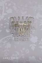 Laura Ashley Willow Wall Light Satin Champagne and Crystal