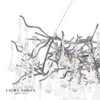 Laura Ashley Willow 5 Light Pendant Satin Pewter and Crystal