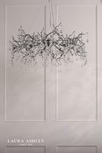 Laura Ashley Willow 5 Light Pendant Satin Pewter and Crystal