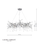 Laura Ashley Willow 5 Light Pendant Satin Pewter and Crystal