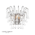 Laura Ashley Willow Wall Light Satin Pewter and Crystal