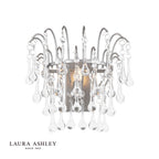 Laura Ashley Willow Wall Light Satin Pewter and Crystal