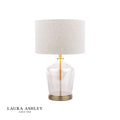 Laura Ashley Ockley Touch Table Lamp Antique Brass and Champagne Glass With Shade