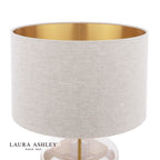 Laura Ashley Ockley Touch Table Lamp Antique Brass and Champagne Glass With Shade