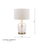 Laura Ashley Ockley Touch Table Lamp Antique Brass and Champagne Glass With Shade