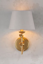 Laura Ashley Halton Wall Light Distressed Gold Leaf With Shade