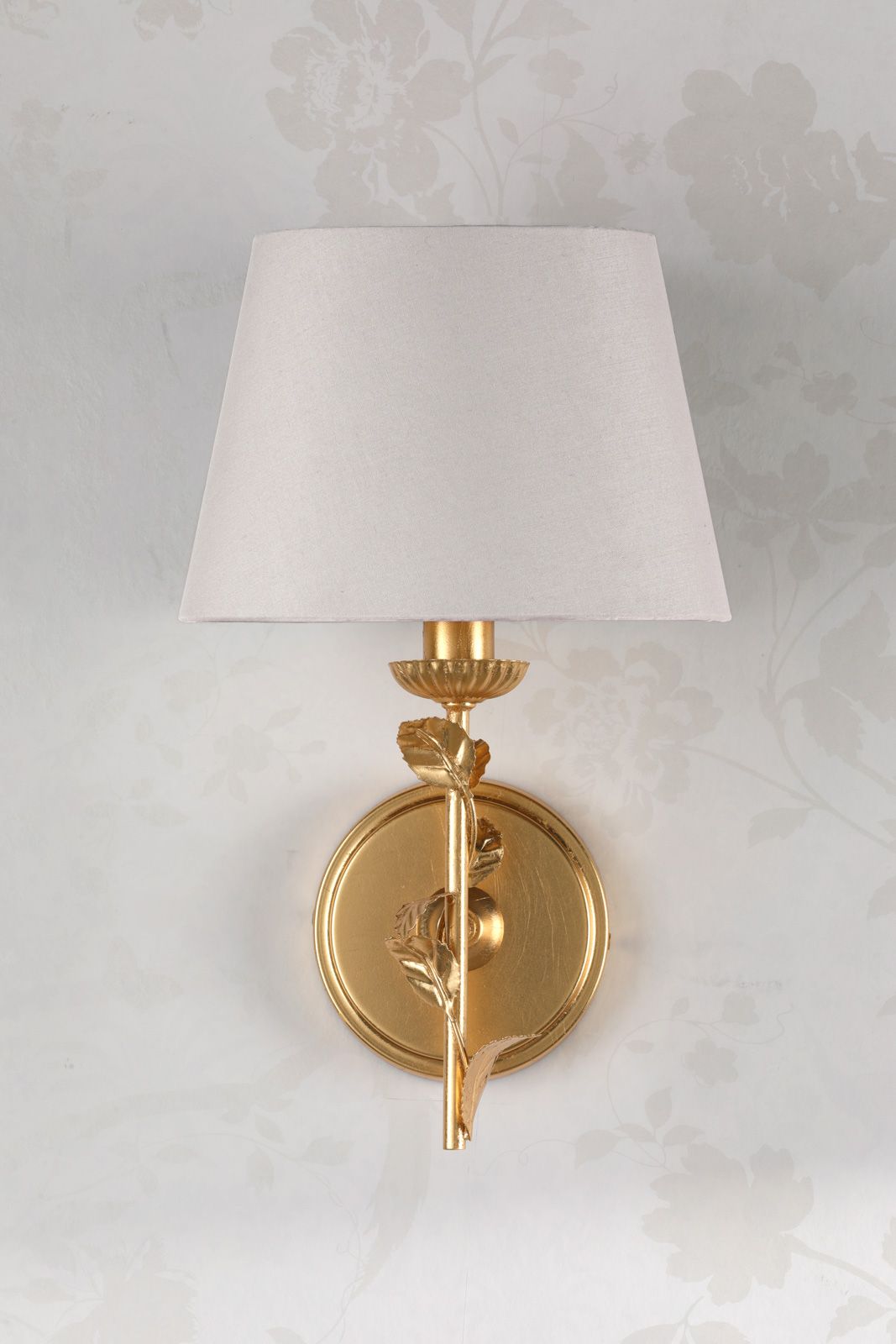 Laura Ashley Halton Wall Light Distressed Gold Leaf With Shade