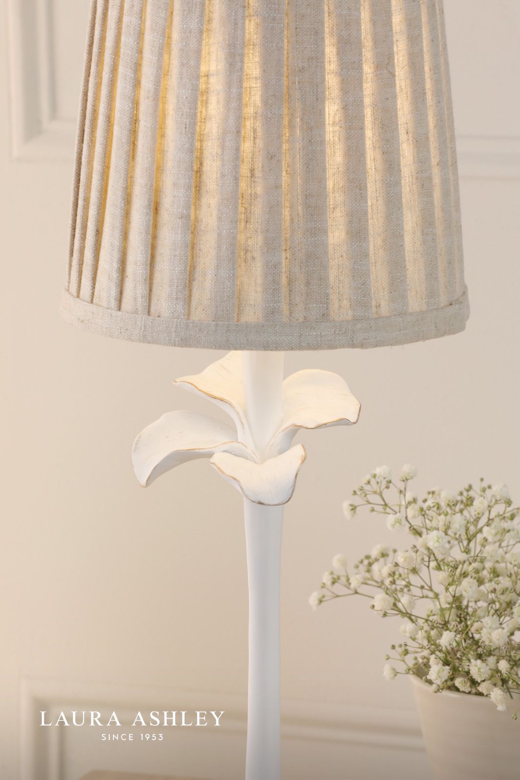 Laura Ashley Eleni Table Lamp Matt White With Shade