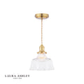 Laura Ashley Theodore Pendant Antique Brass and Ribbed Glass