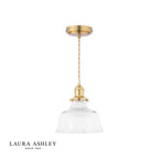 Laura Ashley Theodore Pendant Antique Brass and Ribbed Glass