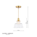 Laura Ashley Theodore Pendant Antique Brass and Ribbed Glass