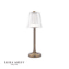 Laura Ashley Callaghan Rechargeable Table Lamp Matt Antique Brass and Ribbed Glass LED