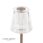 Laura Ashley Callaghan Rechargeable Table Lamp Matt Antique Brass and Ribbed Glass LED