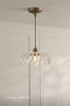 Laura Ashley Bexwell Pendant Matt Antique Brass and Glass