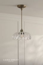 Laura Ashley Bexwell Pendant Matt Antique Brass and Glass