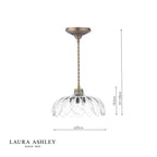 Laura Ashley Bexwell Pendant Matt Antique Brass and Glass