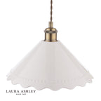 Laura Ashley Daws Pendant White Ceramic and Antique Brass