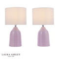 Laura Ashley Penny Table Lamp Purple Ceramic and Polished Chrome With Shade (Twin Pack)