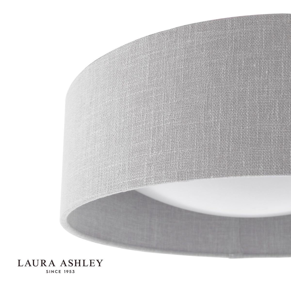 Laura Ashley Bacall 2 Light Flush Natural and White With Shade