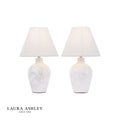 Laura Ashley Pussywillow Table Lamp Cream Ceramic With Shade (Twin Pack)
