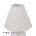 Laura Ashley Pussywillow Table Lamp Cream Ceramic With Shade (Twin Pack)