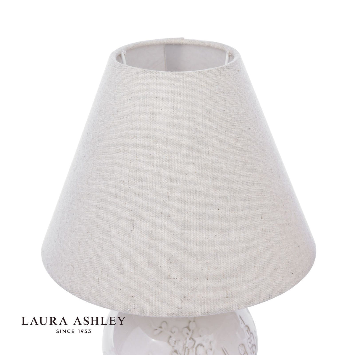 Laura Ashley Pussywillow Table Lamp Cream Ceramic With Shade (Twin Pack)