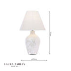 Laura Ashley Pussywillow Table Lamp Cream Ceramic With Shade (Twin Pack)