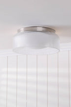 Laura Ashley Charissa Bathroom Ceiling Light Polished Chrome and Ribbed Glass IP44