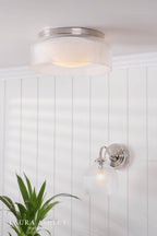 Laura Ashley Charissa Bathroom Ceiling Light Polished Chrome and Ribbed Glass IP44