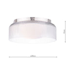 Laura Ashley Charissa Bathroom Ceiling Light Polished Chrome and Ribbed Glass IP44