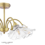 Laura Ashley Kerswell 6 Light Semi-Flush Matt Antique Brass and Glass