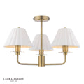 Laura Ashley Mixbury 3 Light Semi-Flush Matt Antique Brass and White Ceramic