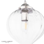 Laura Ashley Whitham Pendant Polished Nickel and Ribbed Glass