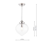 Laura Ashley Whitham Pendant Polished Nickel and Ribbed Glass