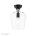 Laura Ashley Ockley Semi-Flush Matt Black and Glass