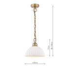 Laura Ashley Durford Small Pendant Matt Antique Brass and White