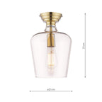 Laura Ashley Ockley Semi-Flush Antique Brass and Champagne Glass