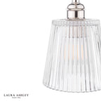 Laura Ashley Callaghan Pendant Polished Nickel and Ribbed Glass