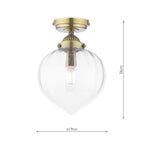 Laura Ashley Whitham Bathroom Ceiling Light Antique Brass and Ribbed Glass IP44