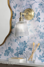 Laura Ashley Callaghan Bathroom Wall Light Matt Antique Brass and Ribbed Glass IP44