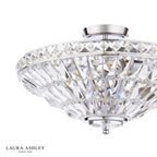 Laura Ashley Vienna 3 Light Semi-Flush Crystal and Polished Chrome