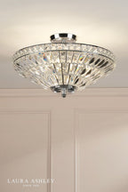 Laura Ashley Vienna 3 Light Semi-Flush Crystal and Polished Chrome