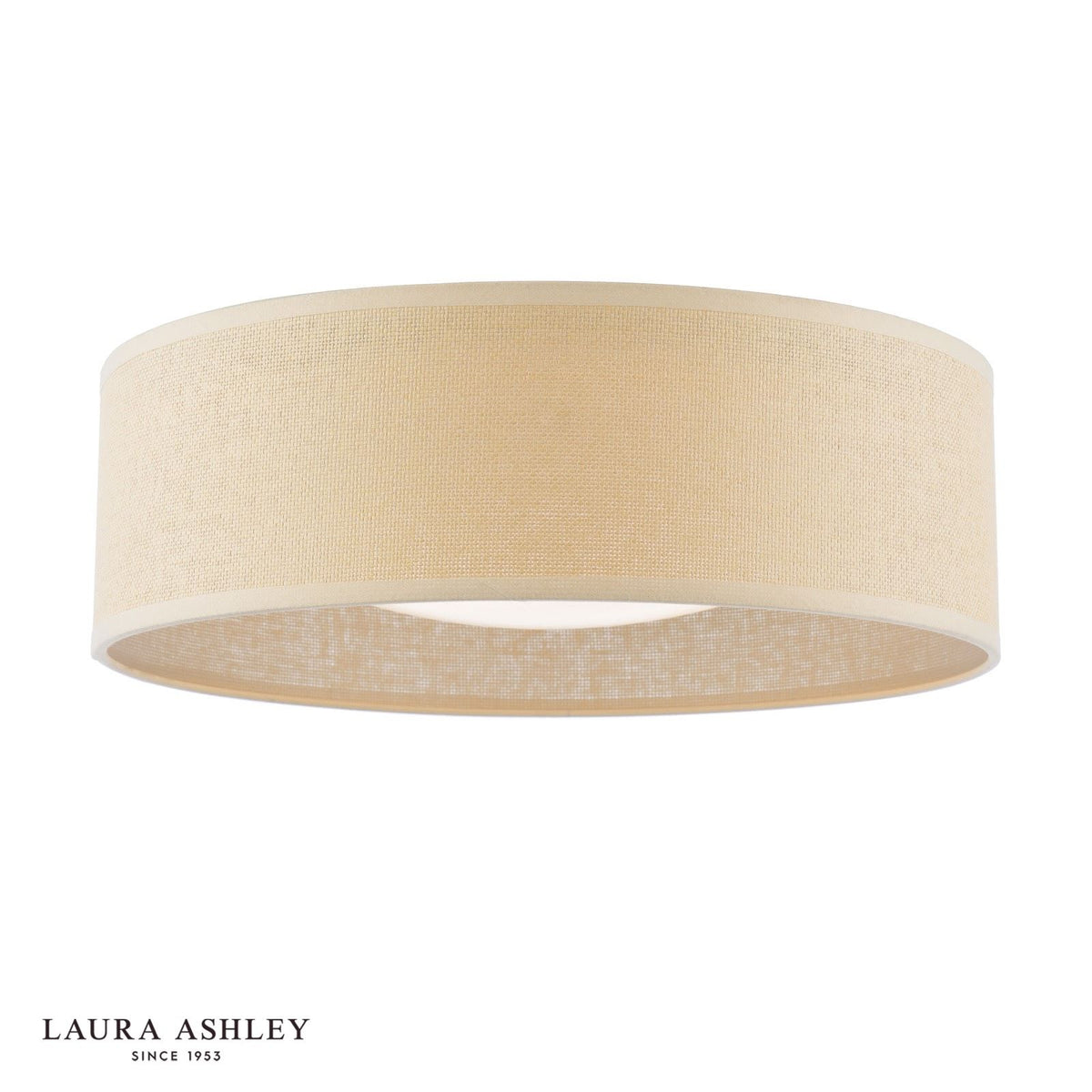 Laura Ashley Buckenham 2 Light Flush Rattan Shade With Diffuser