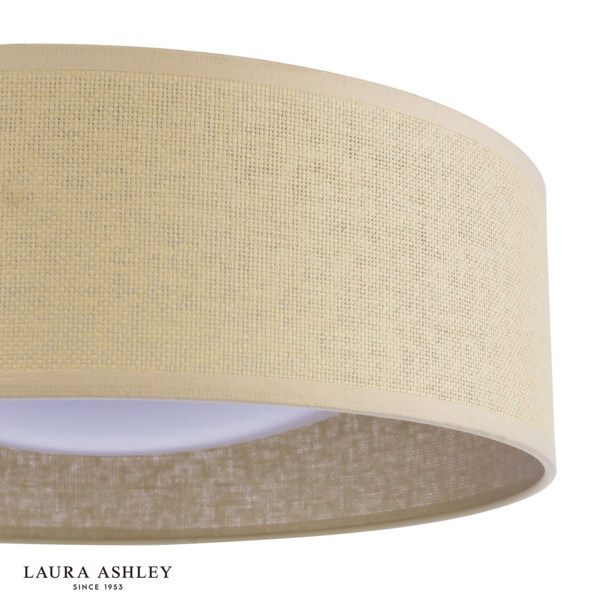 Laura Ashley Buckenham 2 Light Flush Rattan Shade With Diffuser