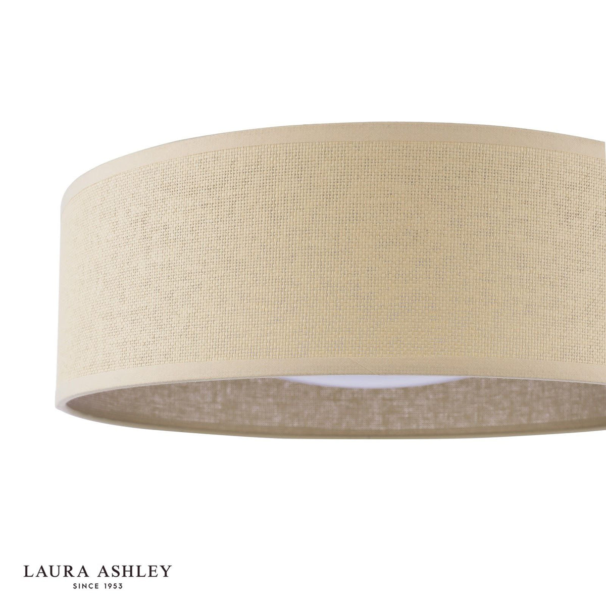 Laura Ashley Buckenham 2 Light Flush Rattan Shade With Diffuser