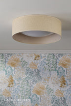Laura Ashley Buckenham 2 Light Flush Rattan Shade With Diffuser