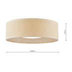 Laura Ashley Buckenham 2 Light Flush Rattan Shade With Diffuser