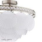 Laura Ashley Caverton 4 Light Semi-Flush Polished Nickel and White Glass