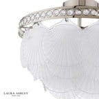 Laura Ashley Caverton 4 Light Semi-Flush Polished Nickel and White Glass